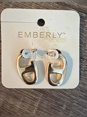 Emberly Gold Abstract Hoop Earrings